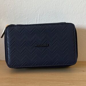 Missoni x Delta zip up case with Chevron Pattern